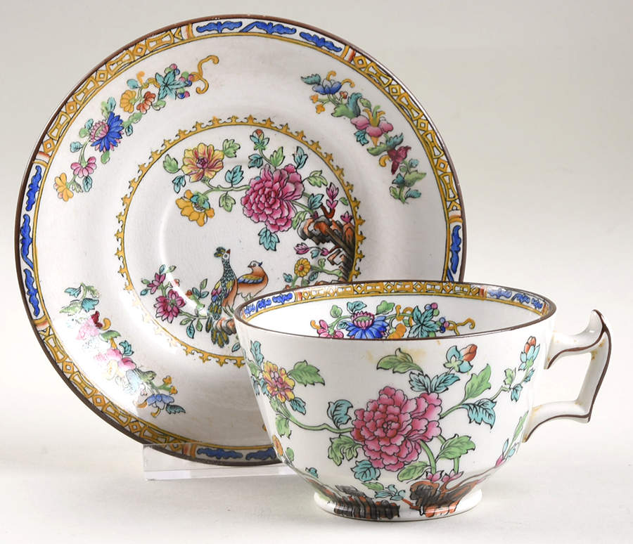 Spode's Peacock (Scalloped) Footed Cup & Saucer Set by Spode-1