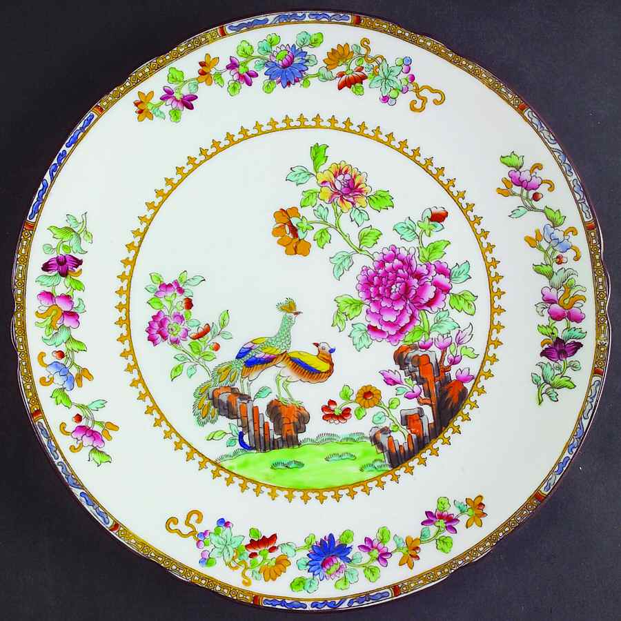 Spode's Peacock (Scalloped) Coupe Luncheon Plate by Spode-1