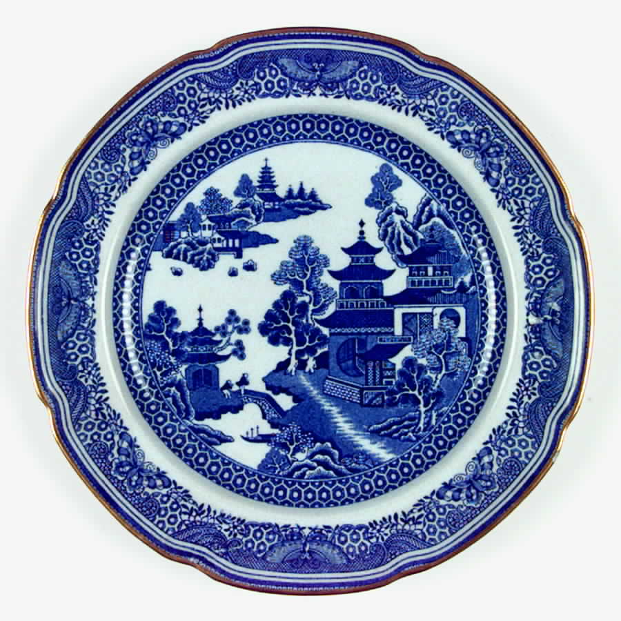 Queen Charlotte (Scalloped, Gold Trim) Dinner Plate by Spode-1