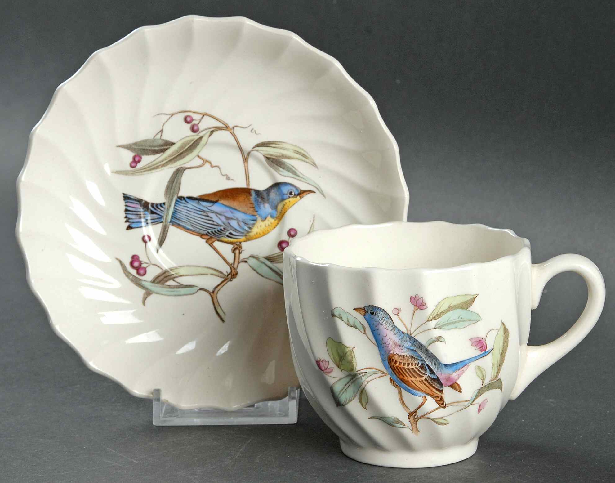American Birds Flat Cup & Saucer Set by Spode-1