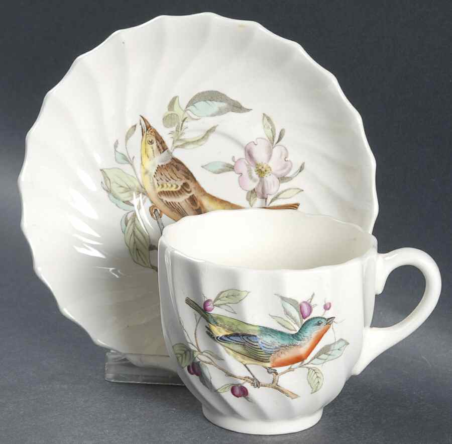 American Birds Flat Cup & Saucer Set by Spode-1