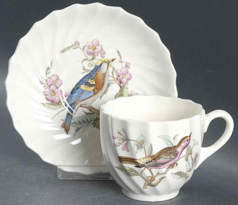 American Birds Flat Cup & Saucer Set by Spode-1