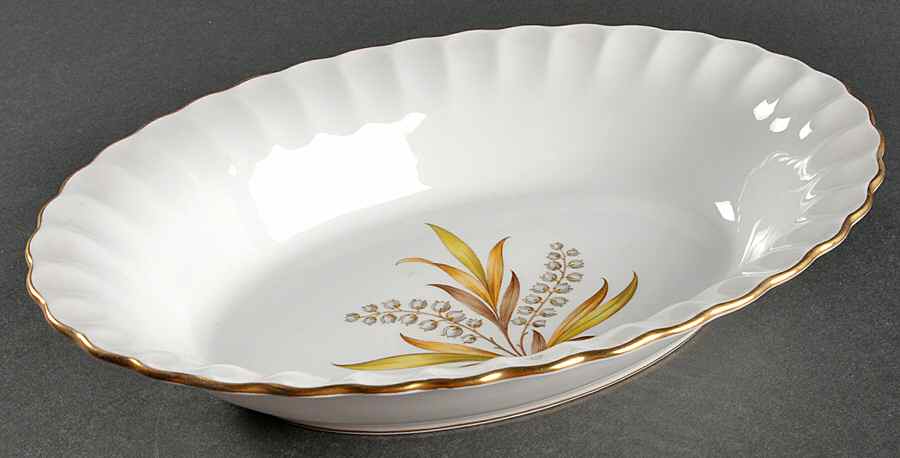 Andromeda Brown and Yellow 9" Oval Vegetable Bowl by Spode-1