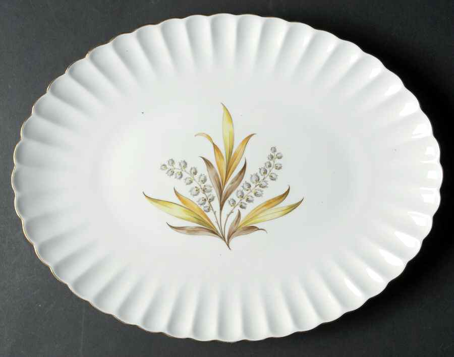 Andromeda Brown and Yellow 12" Oval Serving Platter by Spode-1