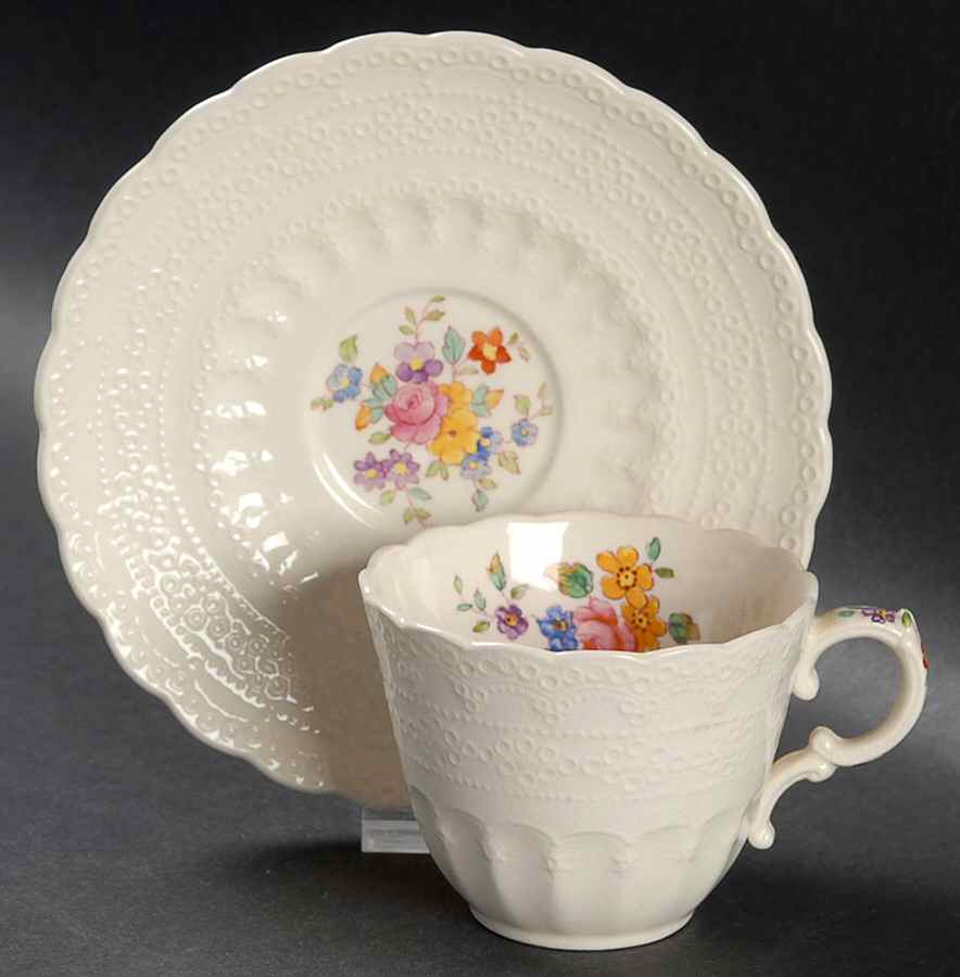 Ann Hathaway (Jewel) Flat Demitasse Cup & Saucer Set by Spode-1