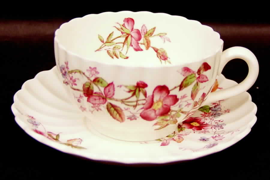 Apple Blossom Footed Cup & Saucer Set by Spode-1