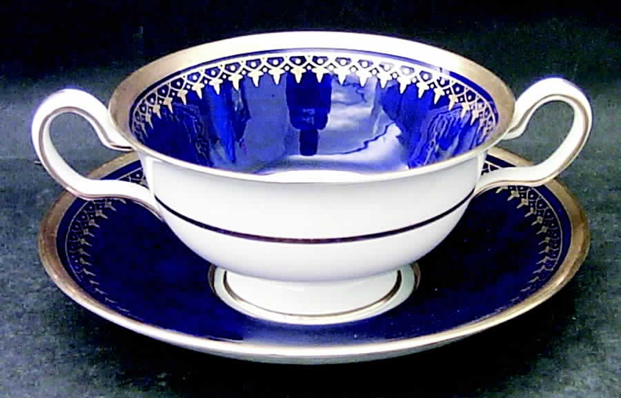 Arcadia Footed Bouillon Cup & Saucer by Spode-1