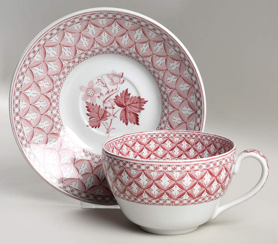 Archive Collection Cranberry Jumbo Cup & Saucer Set by Spode-1