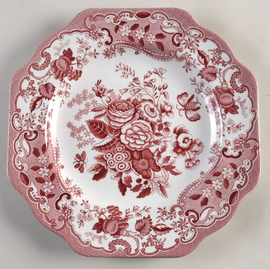 Archive Collection Cranberry Buffet/Dessert Plate by Spode-1