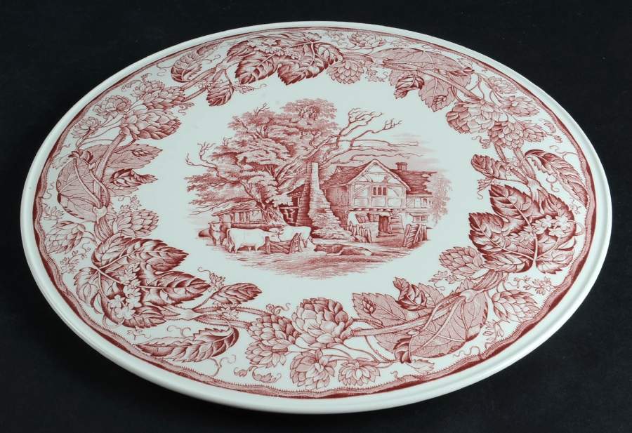 Archive Collection Cranberry Cake Plate by Spode-1