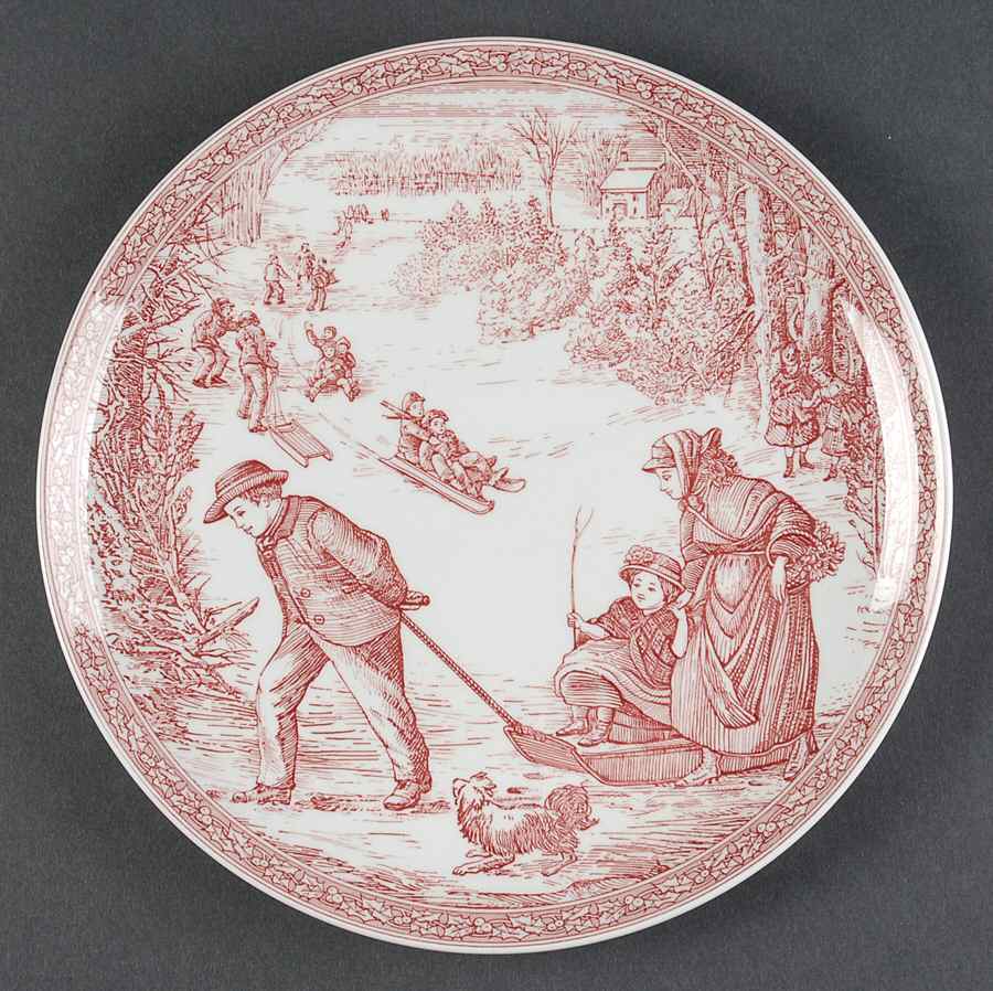 Archive Collection Cranberry Dessert Luncheon Plate by Spode-1