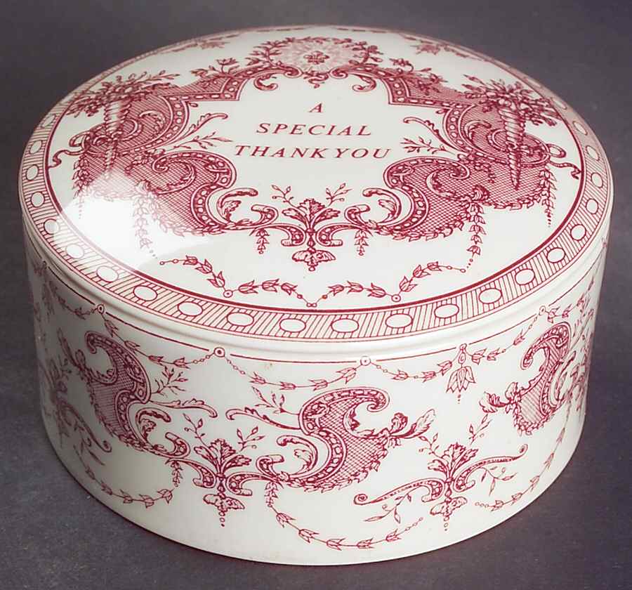 Archive Collection Cranberry 4" Round Box & Lid by Spode-1