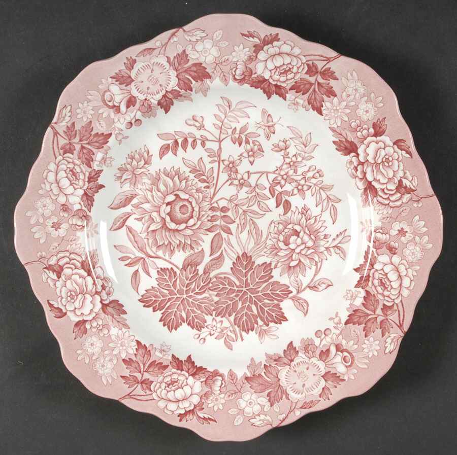 Garden Collection Cranberry and White Buffet/Dessert Plate by Spode-1