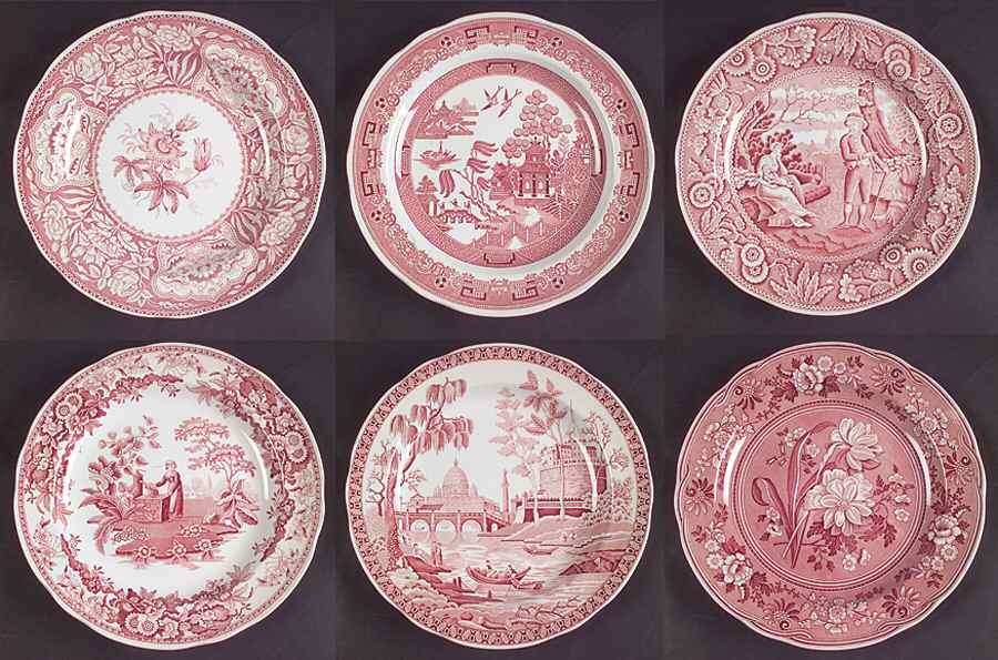 Archive Collection Cranberry (Set of 6) Dinner Plate(Georgian,21,22,23,24,25,26 by Spode-1