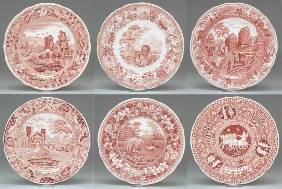 Archive Collection Cranberry (Set/6) Dinner Plates (Traditions-3,8,11,13,17,20) by Spode-1