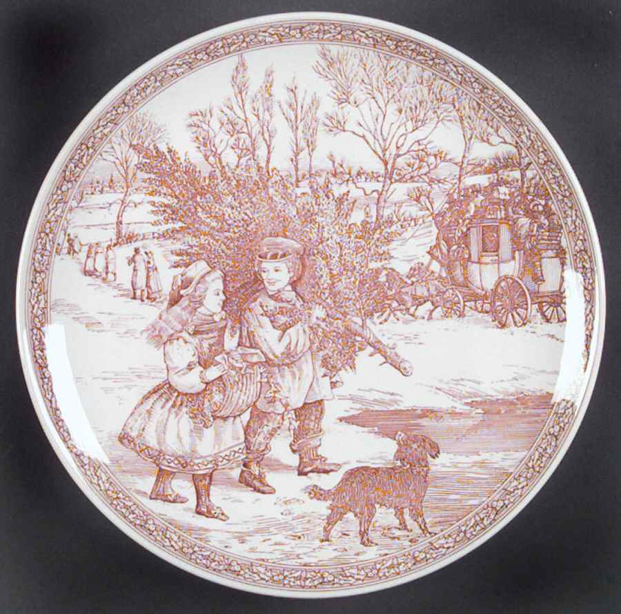 Archive Collection Cranberry Dessert Luncheon Plate by Spode-1