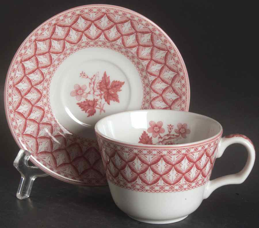 Archive Collection Cranberry Flat Cup & Saucer Set by Spode-1