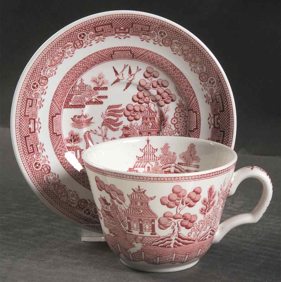 Archive Collection Cranberry Flat Cup & Saucer Set by Spode-1