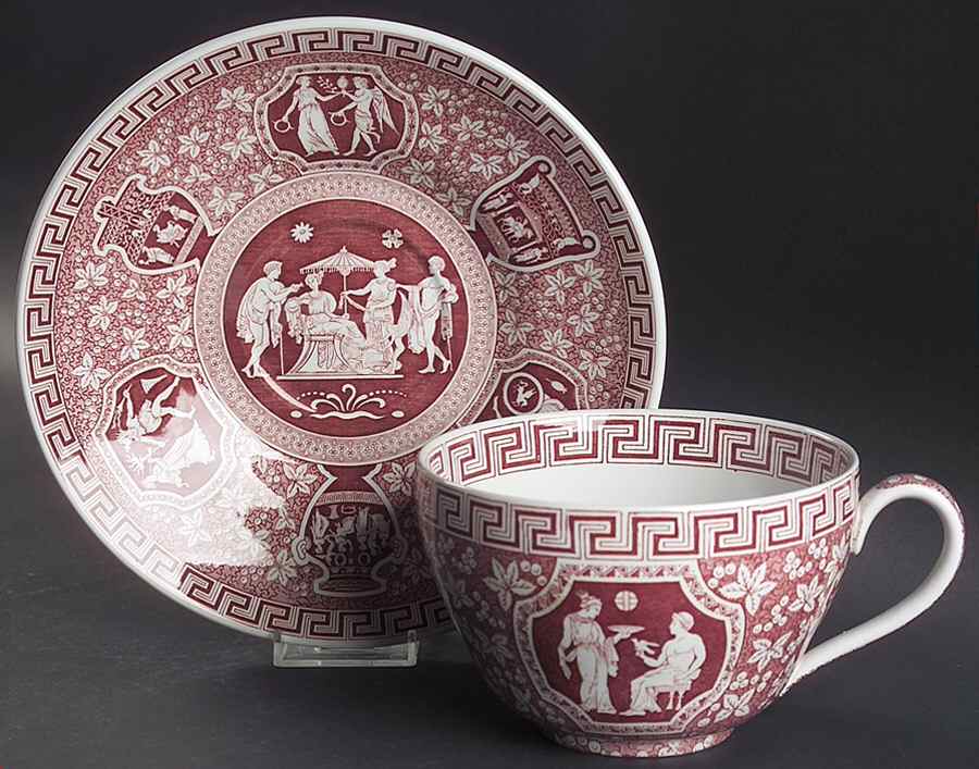 Archive Collection Cranberry Jumbo Cup & Saucer Set by Spode-1
