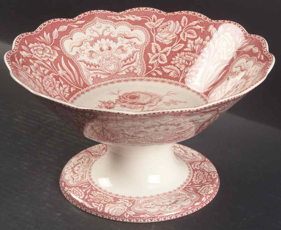 Archive Collection Cranberry Round Compote (Height X Width) by Spode-1