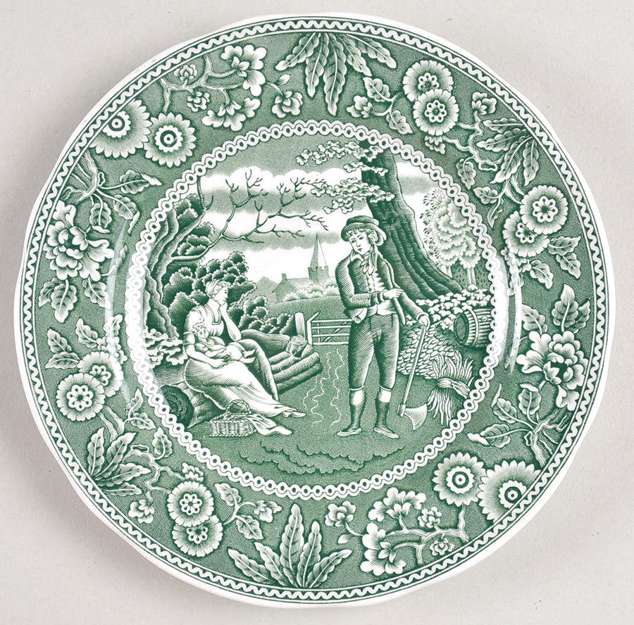 Archive Collection Green Bread & Butter Plate by Spode-1