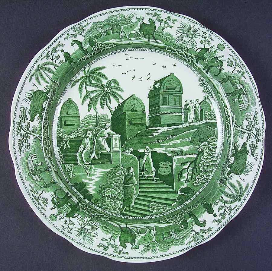 Archive Collection Green Dinner Plate by Spode-1