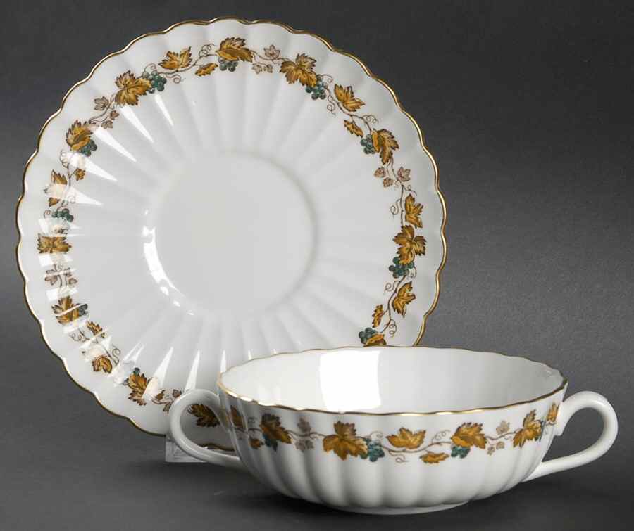 Ardsley Flat Cream Soup Bowl & Saucer Set by Spode-1