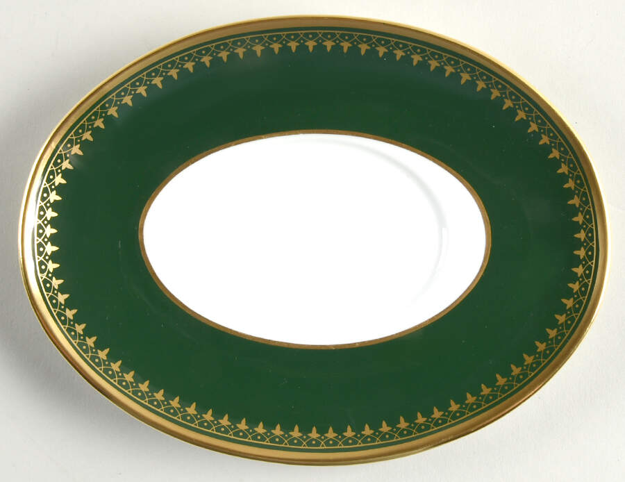 Ashdown Leather Green Underplate for Gravy Boat by Spode-1
