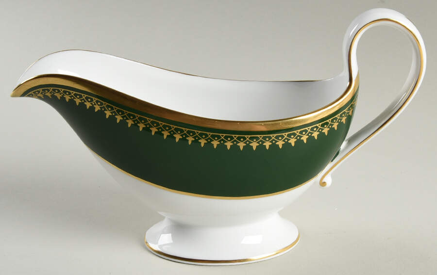 Ashdown Leather Green Gravy Boat by Spode-1