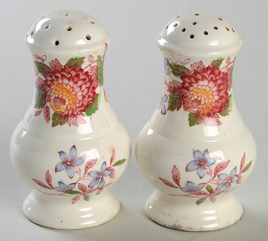 Aster Red (Gadroon) Salt & Pepper Set by Spode-1