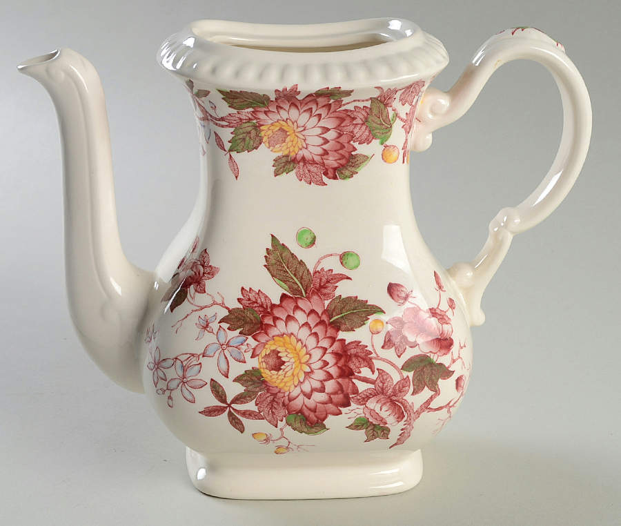 Aster Red (Gadroon) Coffee Pot No Lid by Spode-1