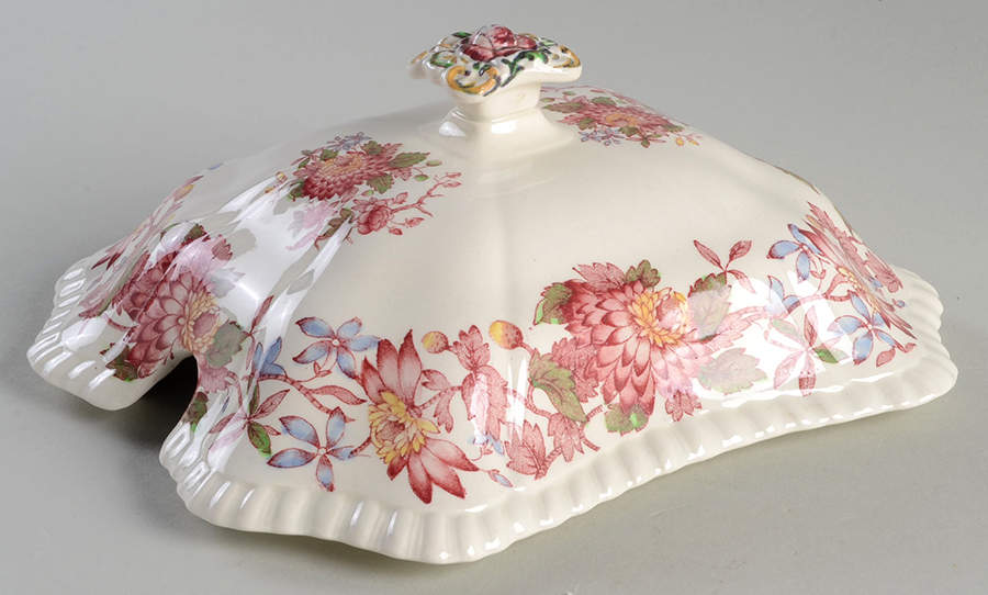 Aster Red (Gadroon) Lid for Small Tureen by Spode-1