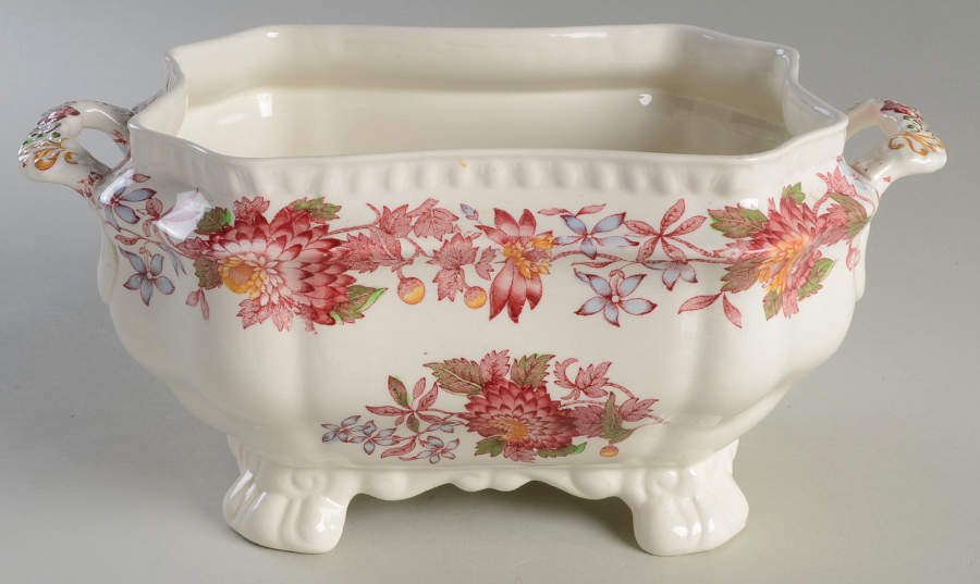 Aster Red (Gadroon) Small Tureen No LId by Spode-1