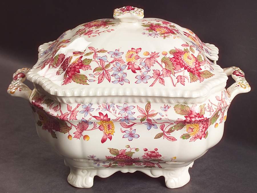 Aster Red (Gadroon) Tureen &  Lid by Spode-1
