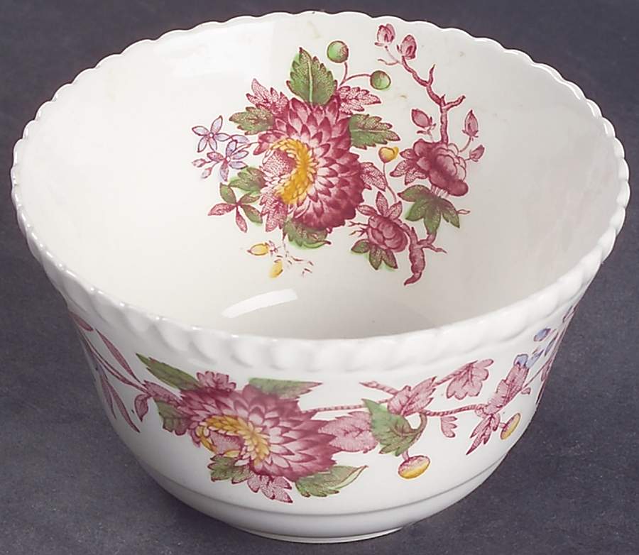 Aster Red (Gadroon) Open Sugar Bowl by Spode-1