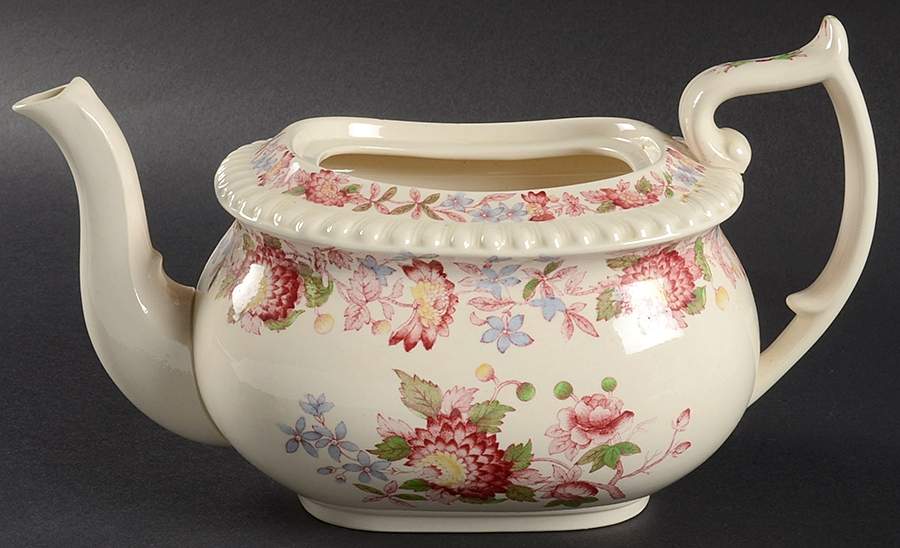 Aster Red (Gadroon) Teapot No Lid by Spode-1