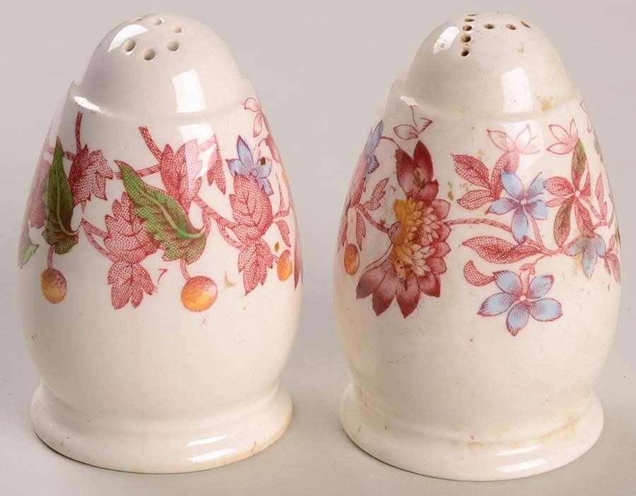 Aster Red (Gadroon) Salt & Pepper Set by Spode-1