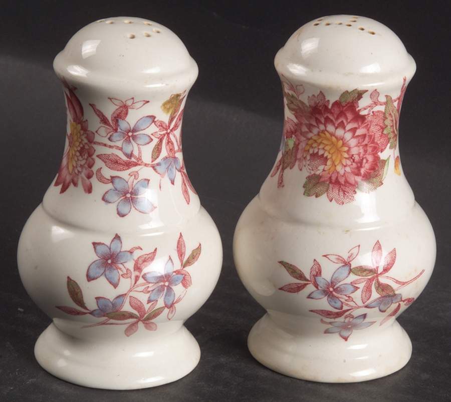 Aster Red (Gadroon) Salt & Pepper Set by Spode-1