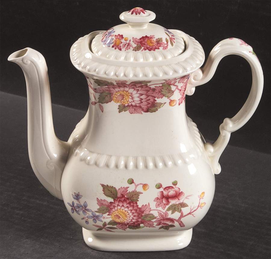 Aster Red (Gadroon) Coffee Pot & Lid by Spode-1
