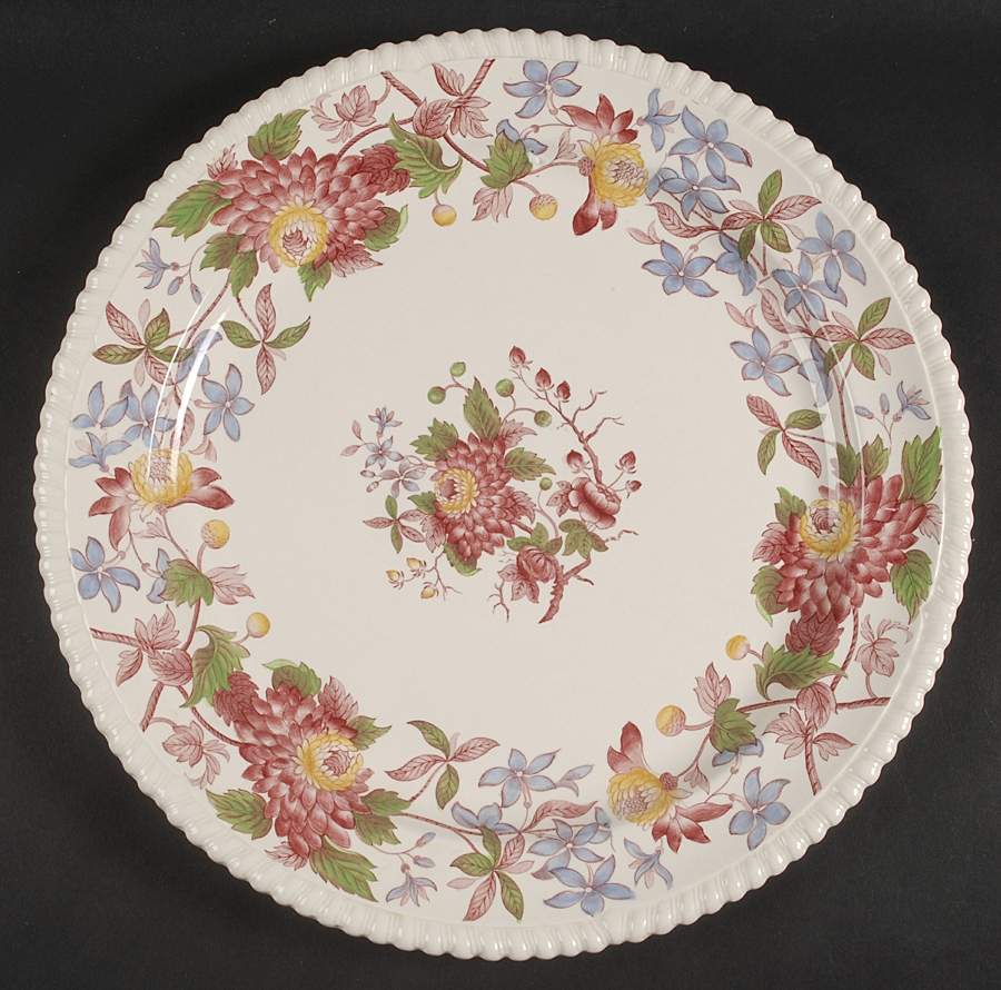 Aster Red (Gadroon) 15" Chop Plate (Round Platter) by Spode-1