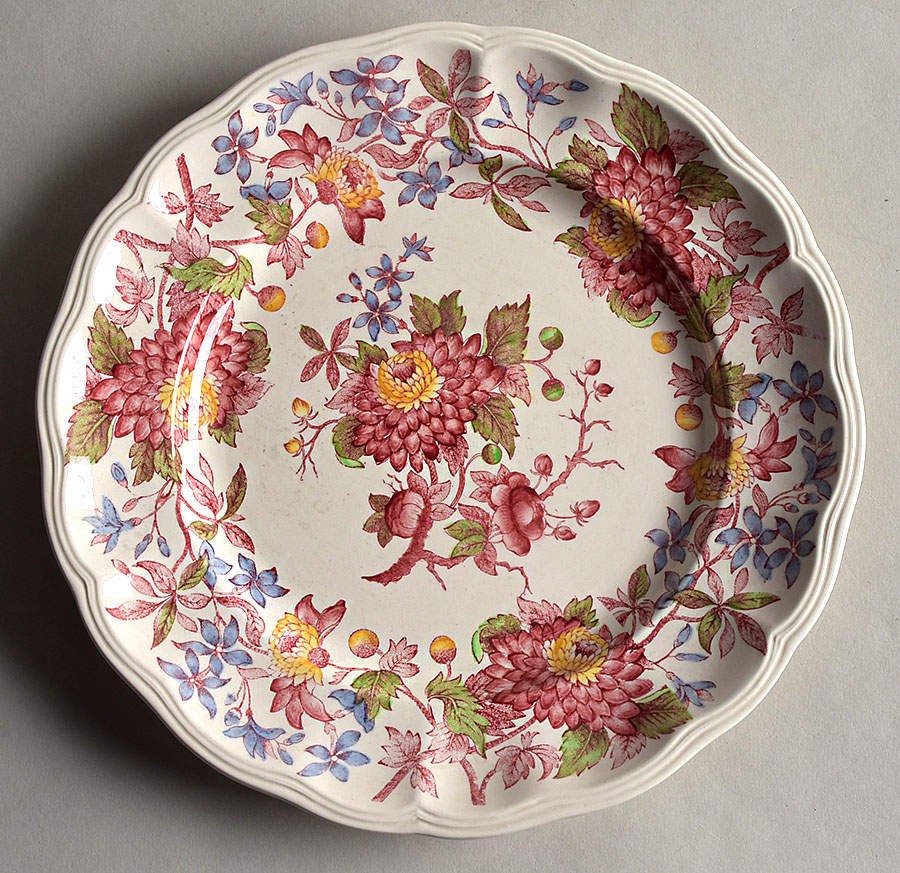 Aster Red (Marlborough) Luncheon Plate by Spode-1