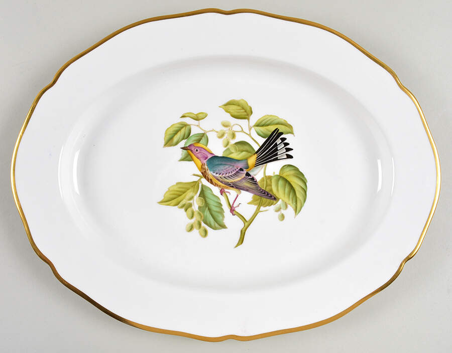Audubon Birds 15" Oval Serving Platter by Spode-1