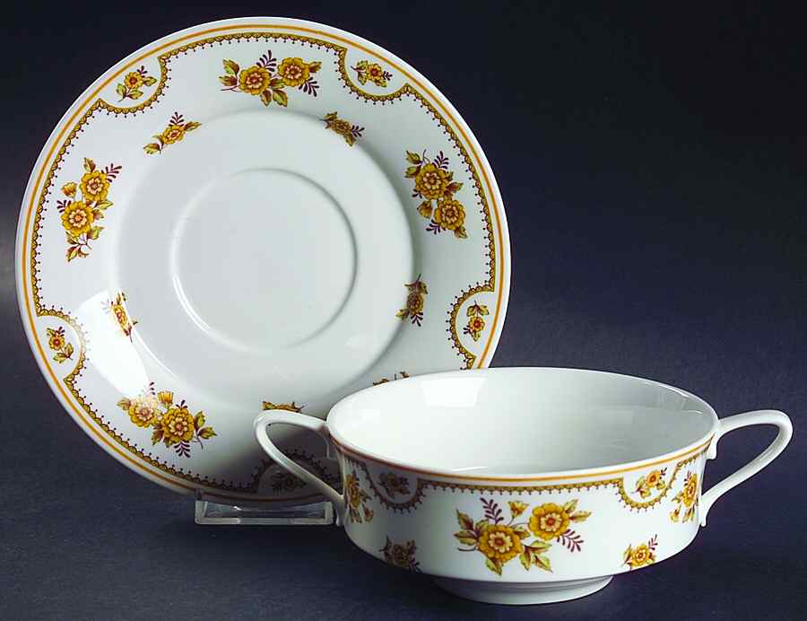 Austen Flat Cream Soup Bowl & Saucer Set by Spode-1