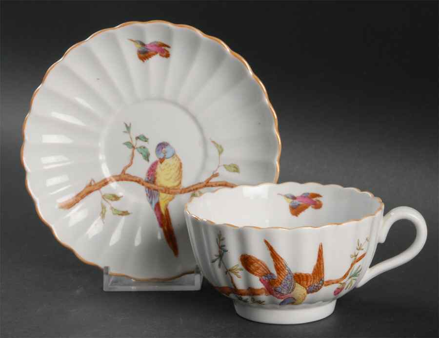 Aviary Birds Footed Cup & Saucer Set by Spode-1