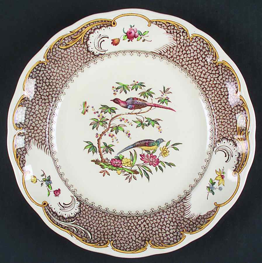 Aviary (Brown Border) Dinner Plate by Spode-1