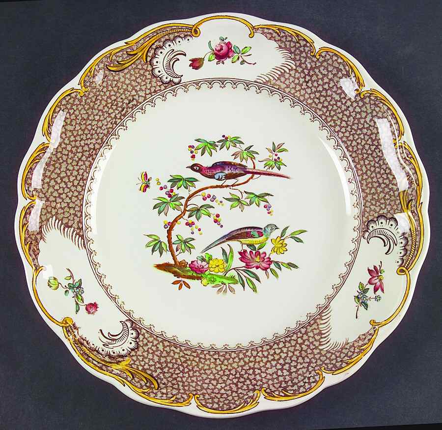 Aviary (Brown Border) Large Dinner Plate by Spode-1