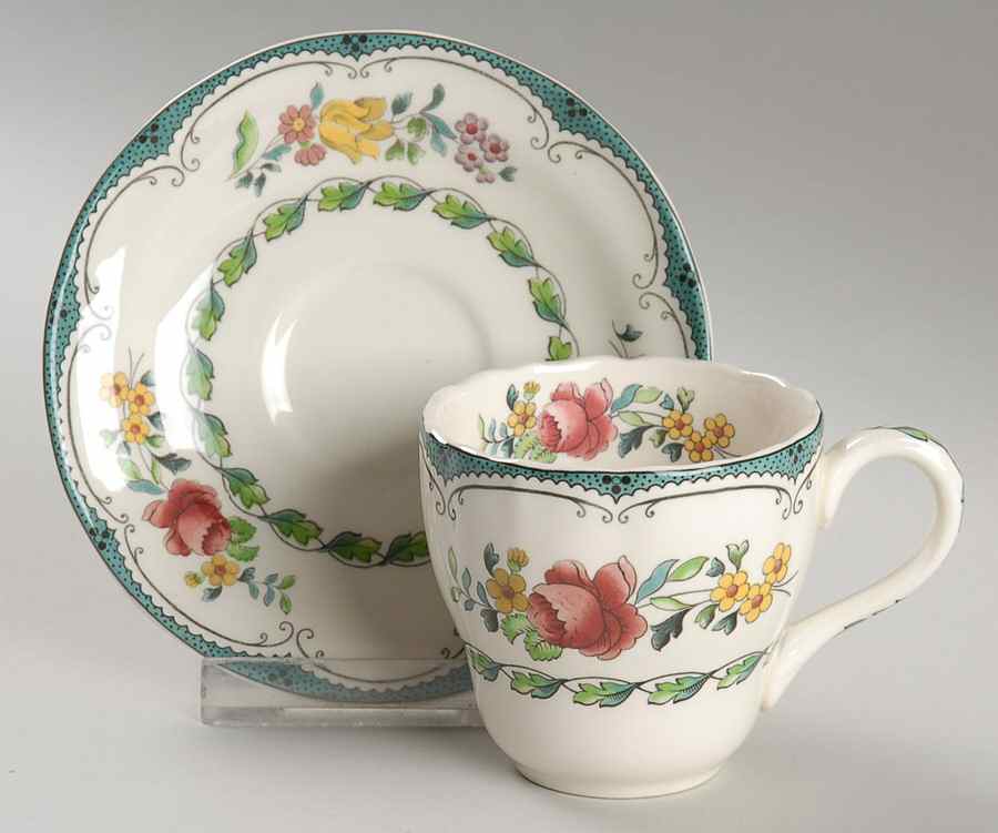 Avondale Flat Demitasse Cup & Saucer Set by Spode-1