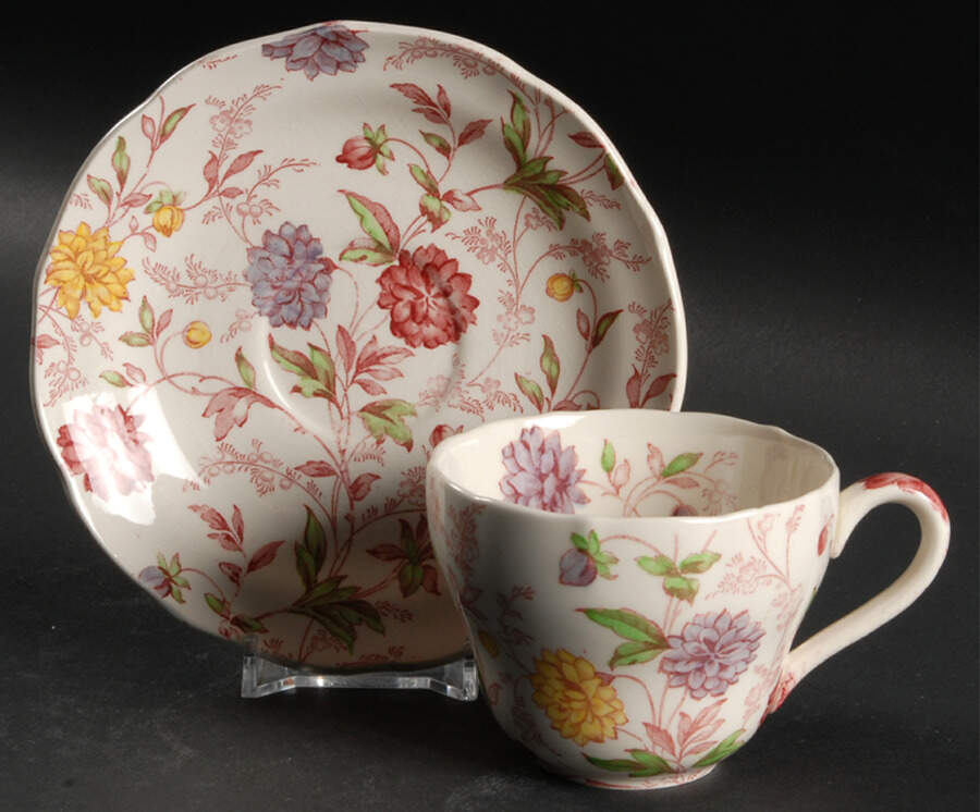 Bachelor's Button Flat Cup & Saucer Set by Spode-1