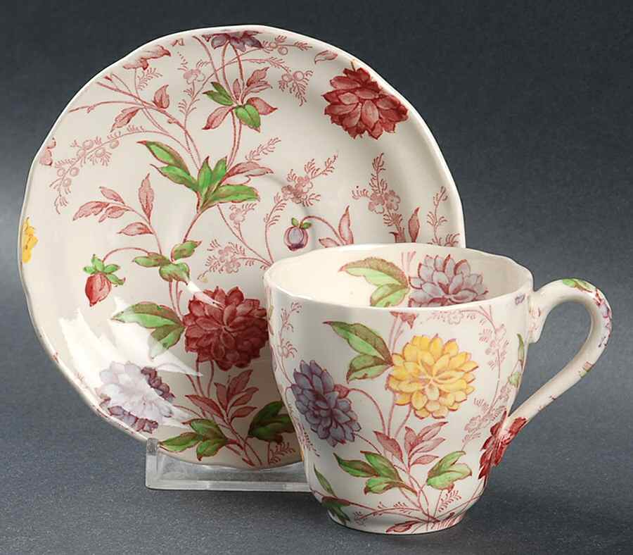 Bachelor's Button Flat Demitasse Cup & Saucer Set by Spode-1