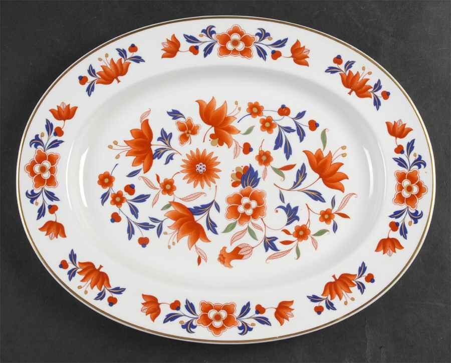 Baroda 13" Oval Serving Platter by Spode-1